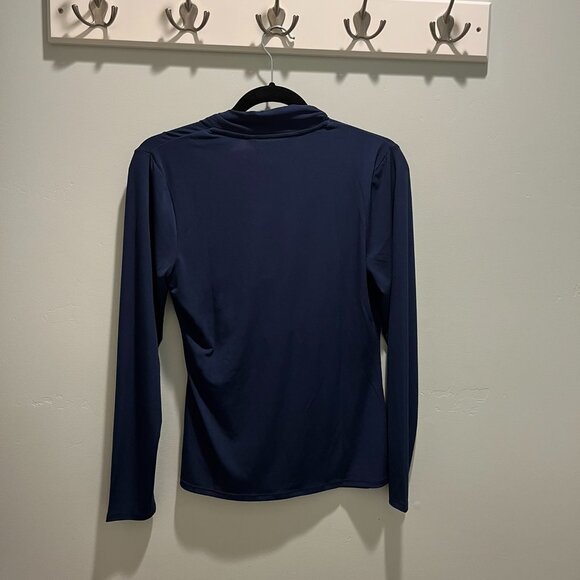 Montgomery Post Surplice Knit Top - Size Small, Color Navy - Picture 2 of 4